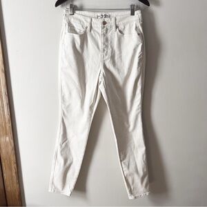 Free People Off White Beige High Rise Skinny Leg Jeans Size 27 Cotton Blend